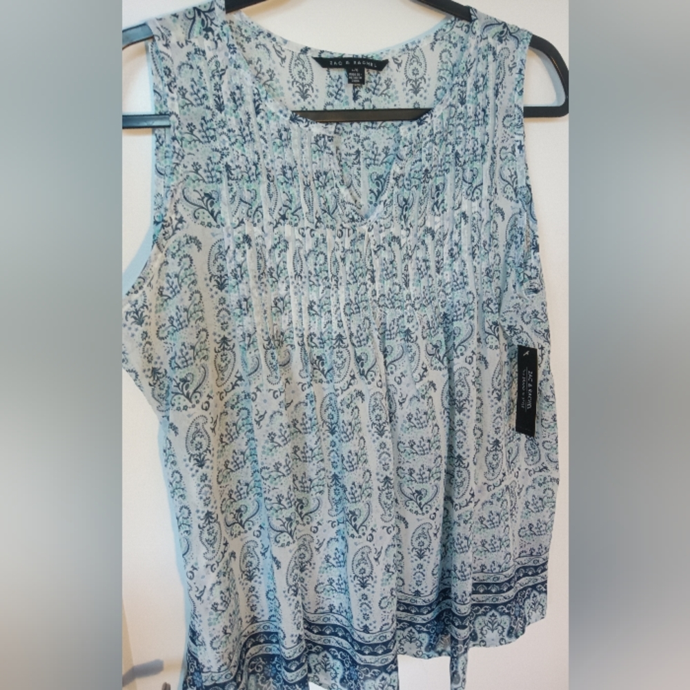 NWT Zac & Rachel Sheer Smock Top Size Large